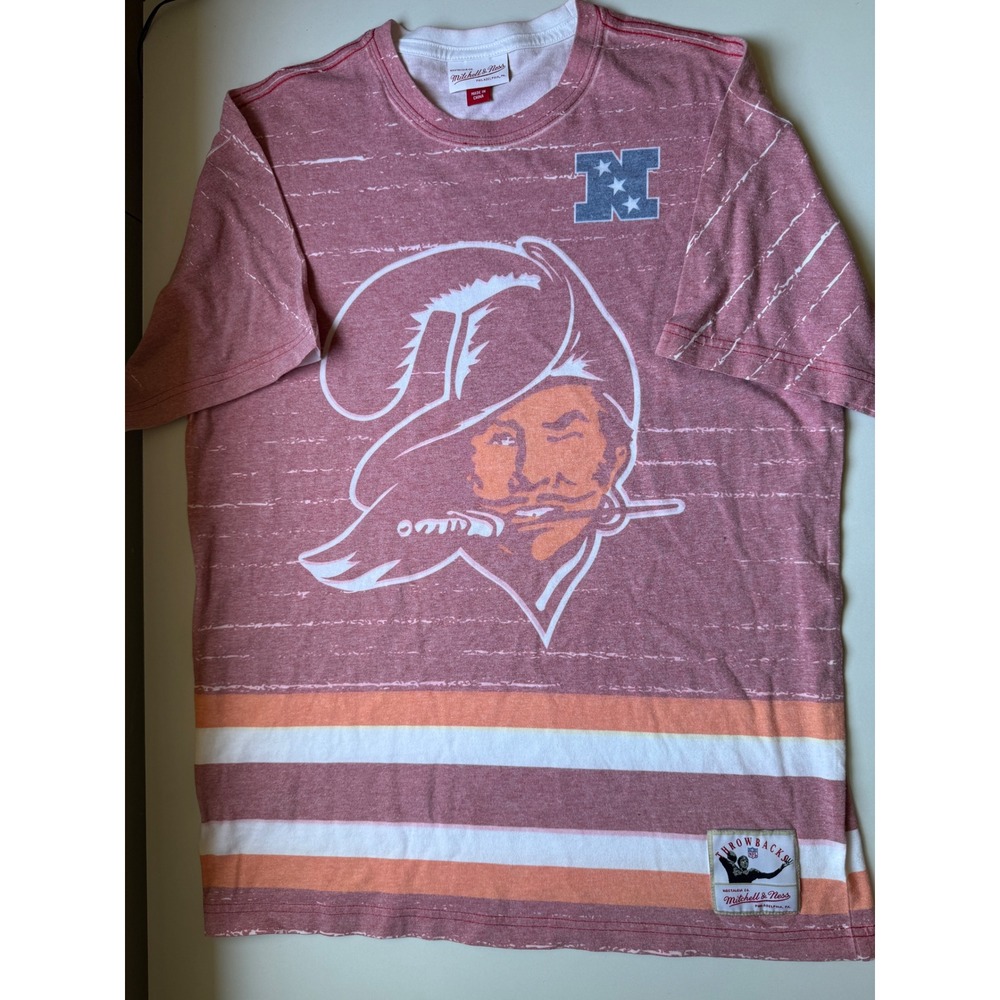VTG Mitchell & Ness Tampa Bay Buccaneers T Shirt Bucco Bruce Red XL NFL Tee